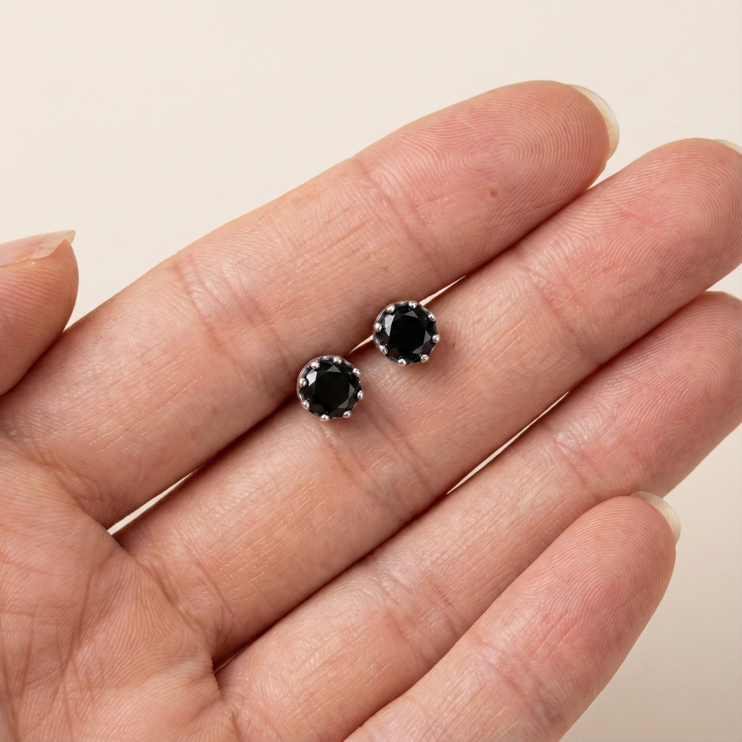 Midnight Crown: The Dazzling Black Gem Studs