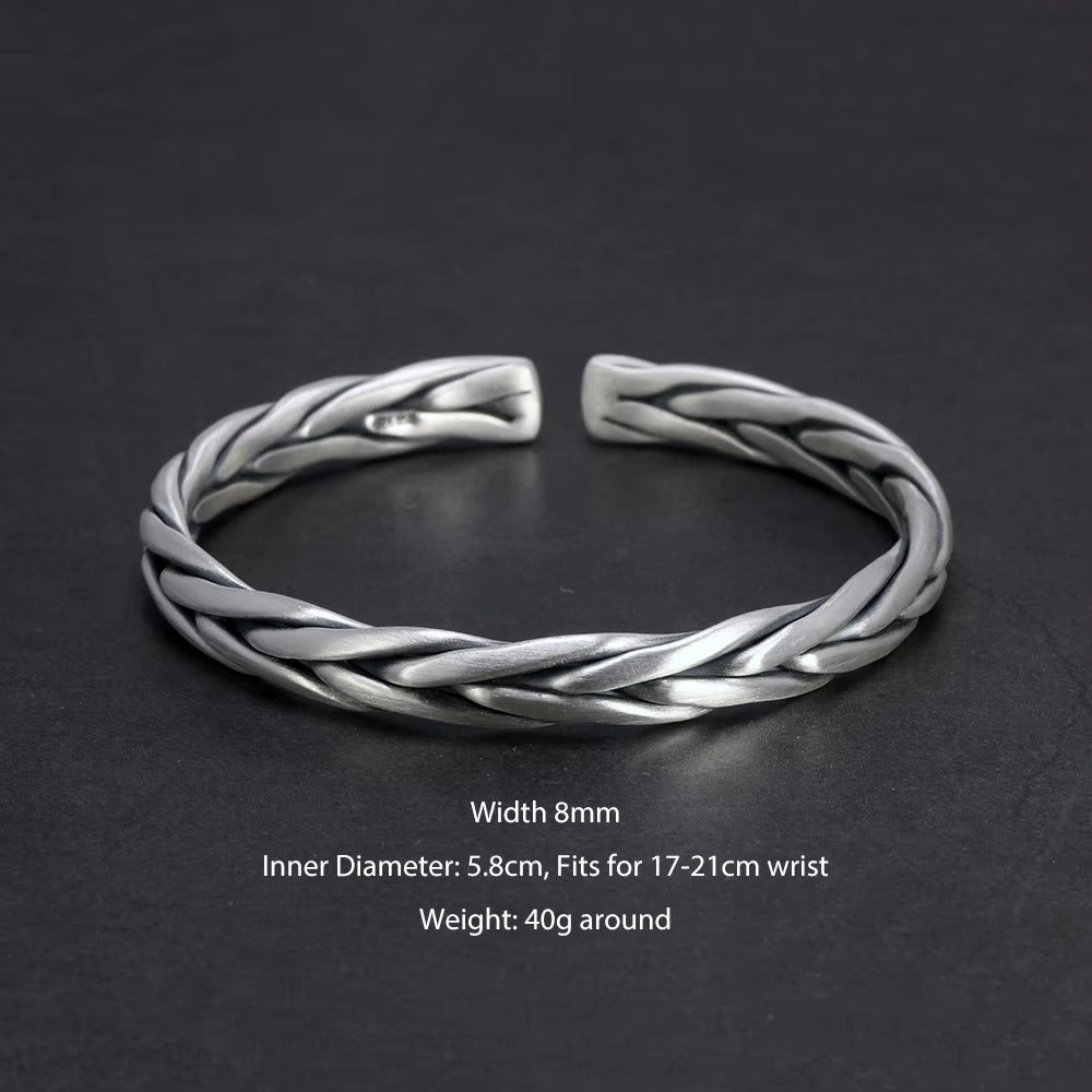 Elysian Weave: The Twisted Silver Cuff