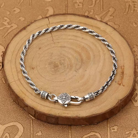 Twilight Tides: The Woven Silver Bracelet