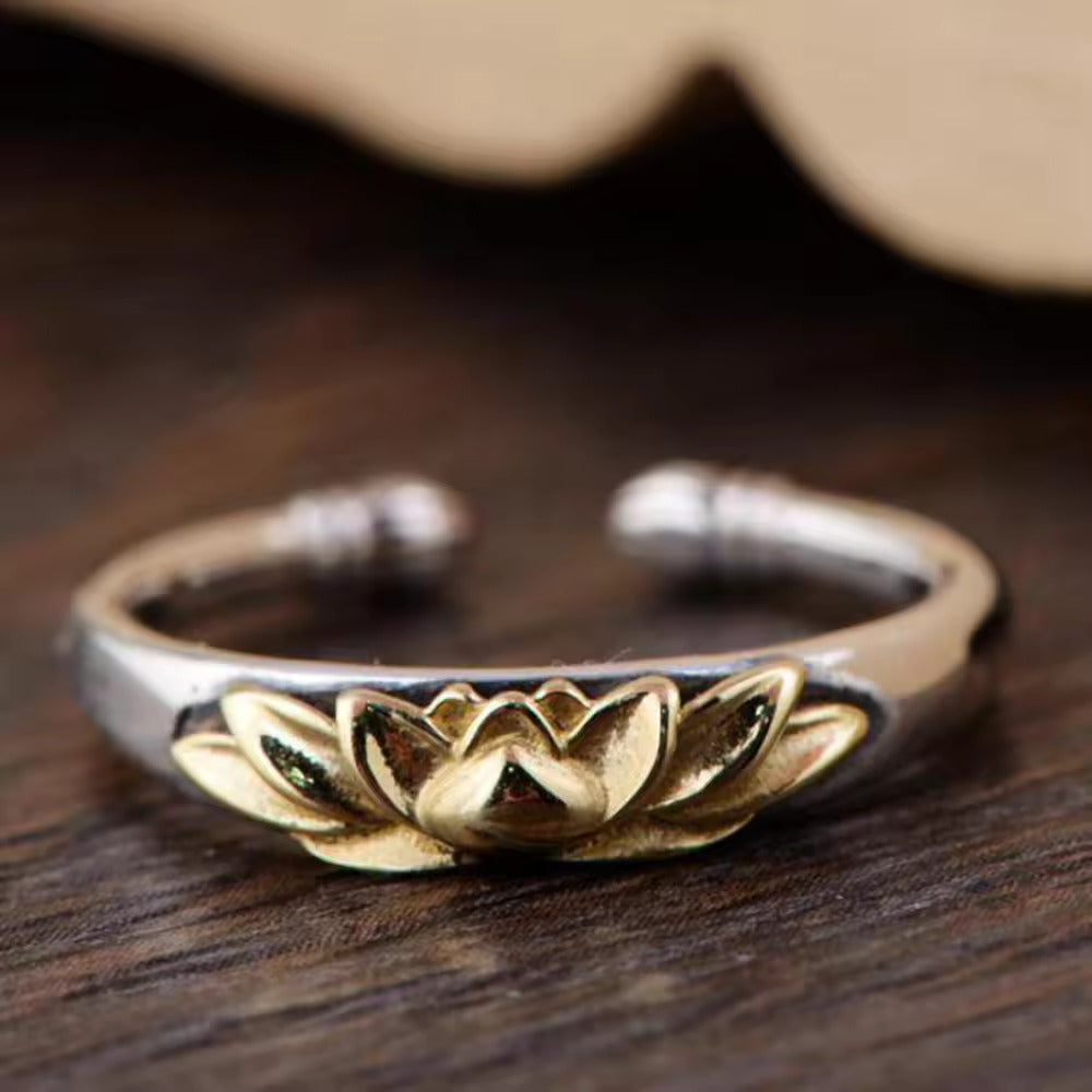 Lotus Reverie: The Silver Blossom Ring