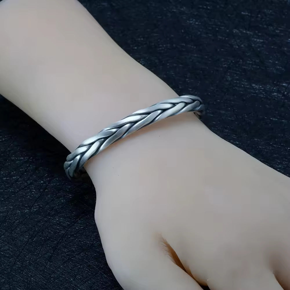 Elysian Weave: The Twisted Silver Cuff