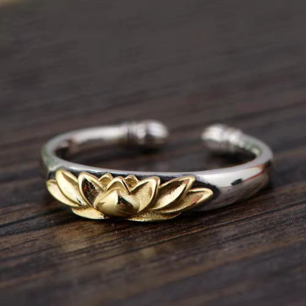 Lotus Reverie: The Silver Blossom Ring