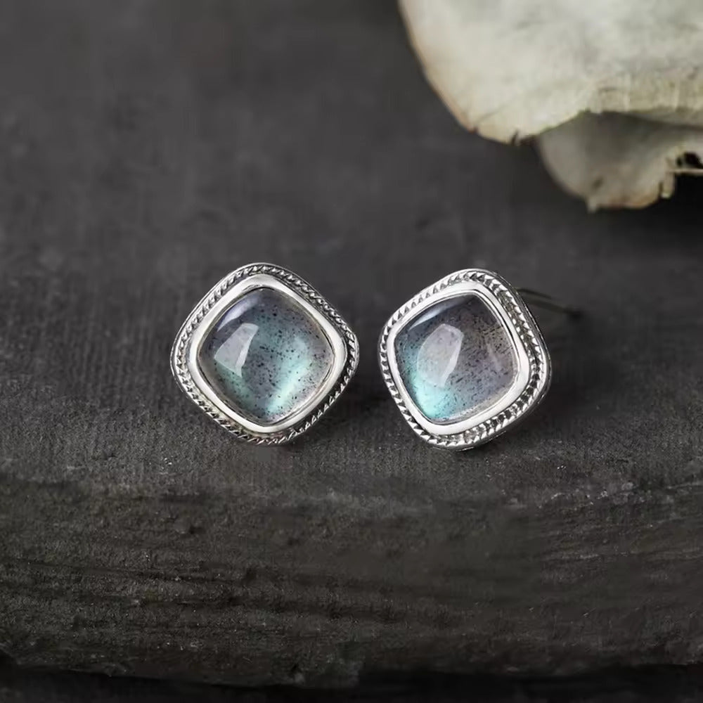 Mystic Reflections: The Silver Labradorite Earrings