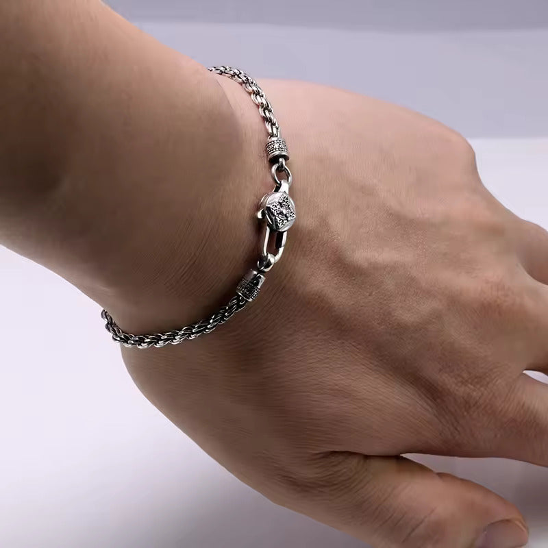 Twilight Tides: The Woven Silver Bracelet