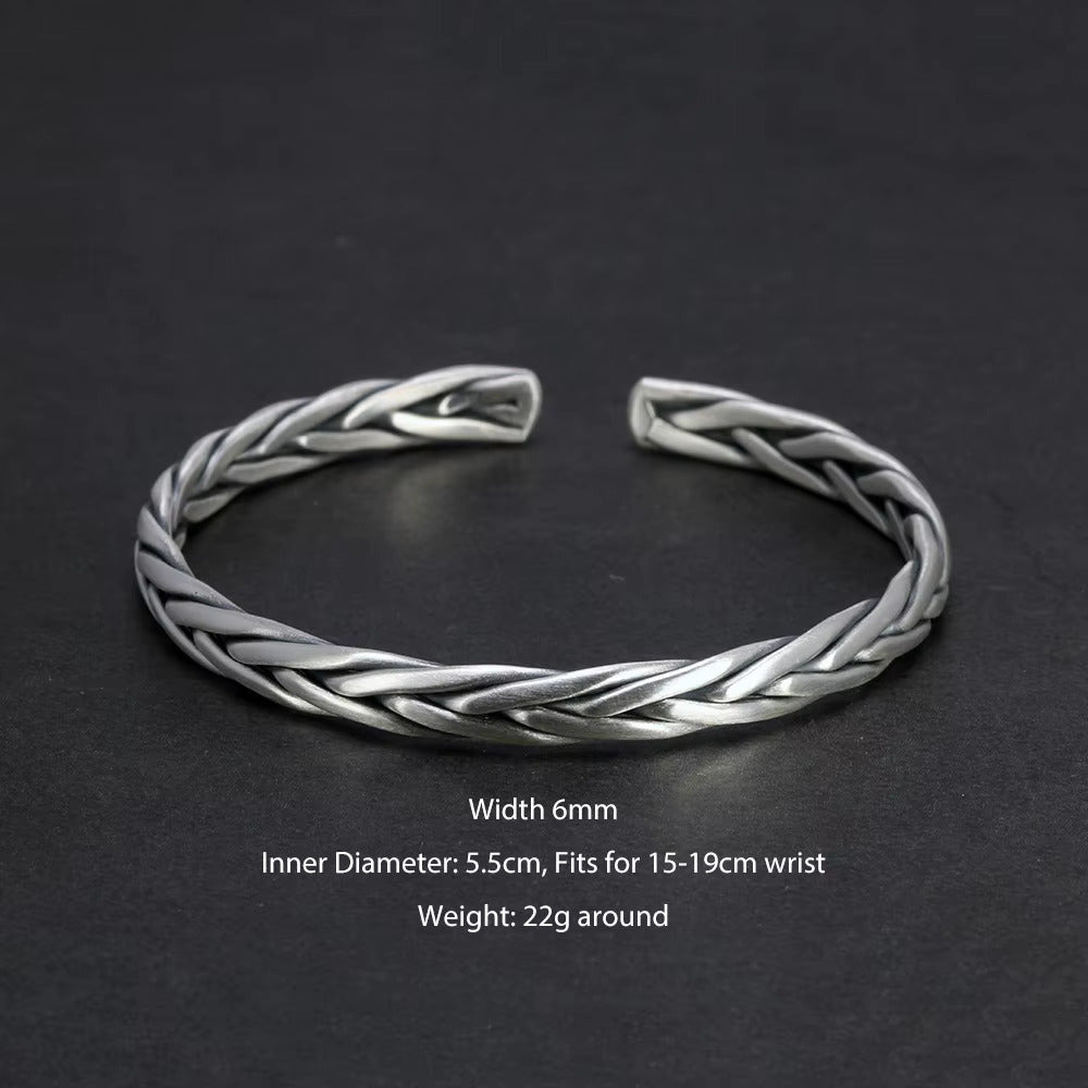 Elysian Weave: The Twisted Silver Cuff