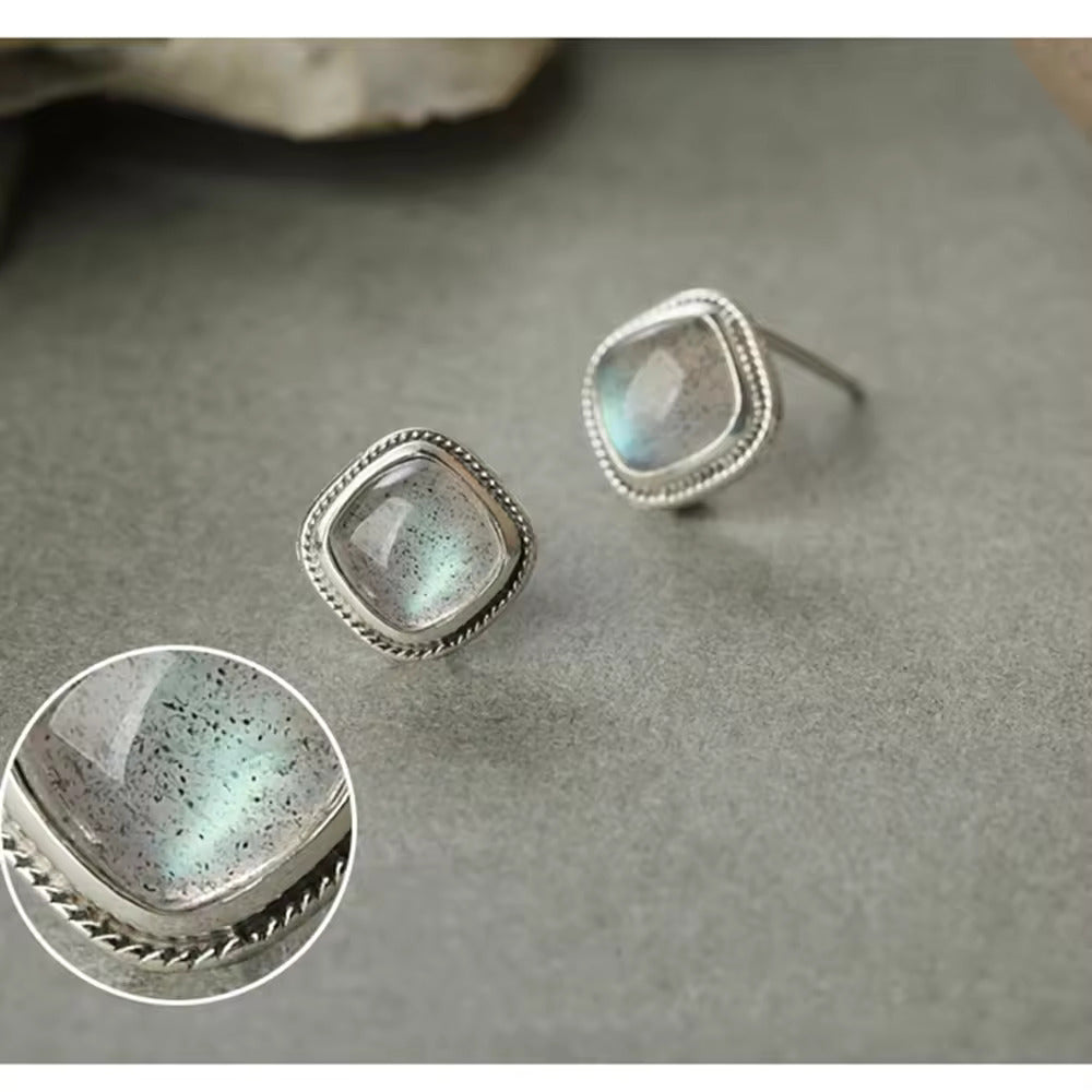 Mystic Reflections: The Silver Labradorite Earrings