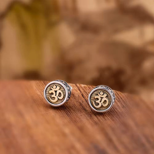 Silver Om Radiance Earrings