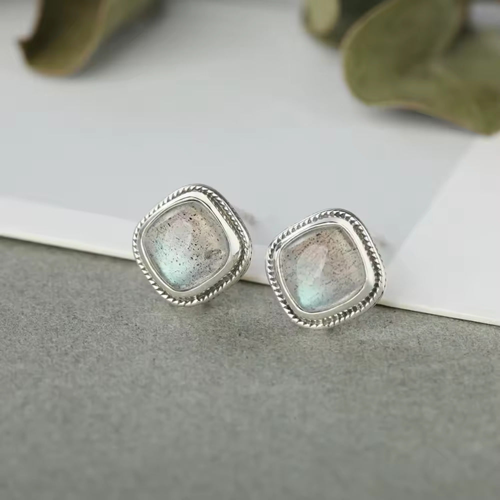 Mystic Reflections: The Silver Labradorite Earrings