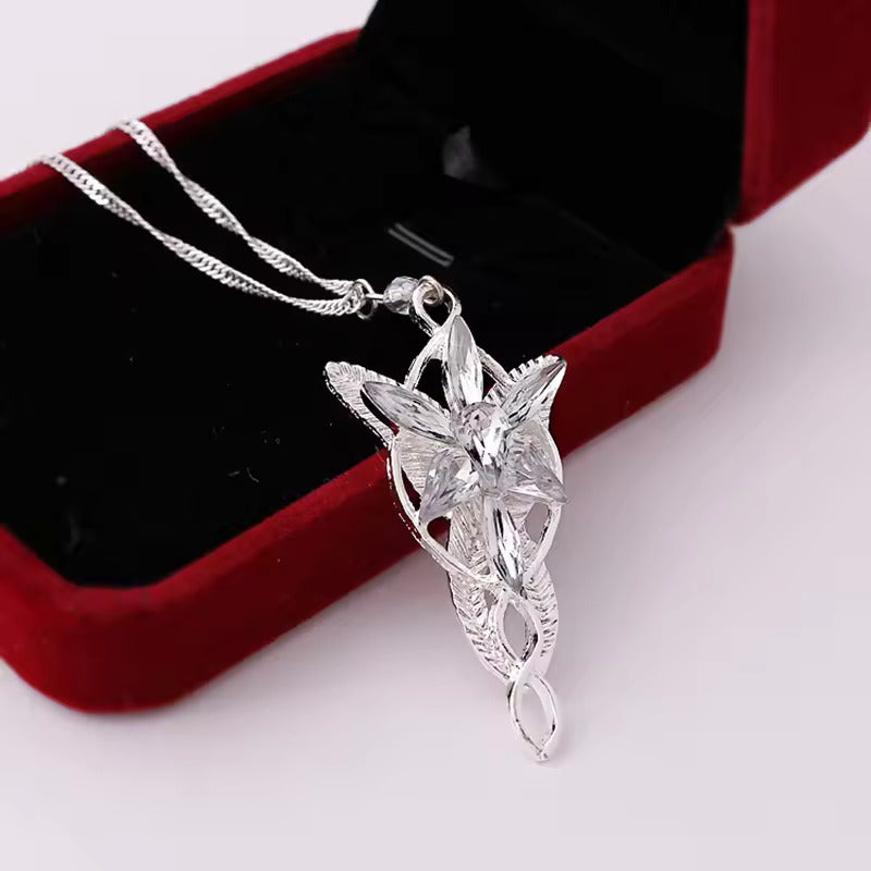 Starlit Petals: The Silver Star Pendant