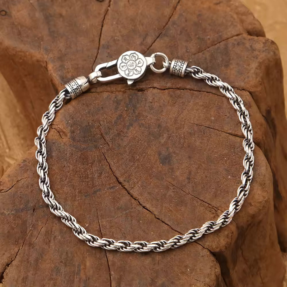 Twilight Tides: The Woven Silver Bracelet