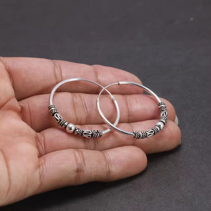 Moonlit Orbs: Enchanted Beaded Hoop Earrings