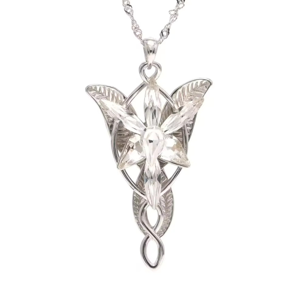 Starlit Petals: The Silver Star Pendant