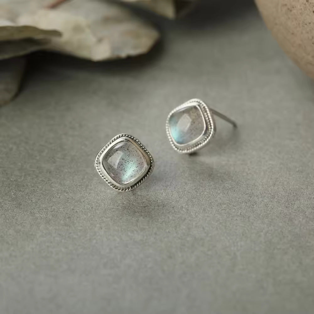 Mystic Reflections: The Silver Labradorite Earrings