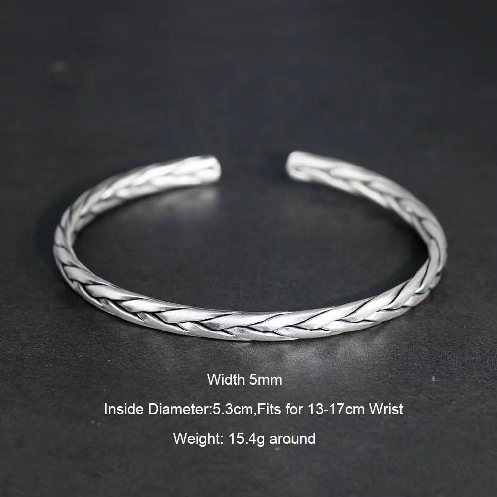 Elysian Weave: The Twisted Silver Cuff